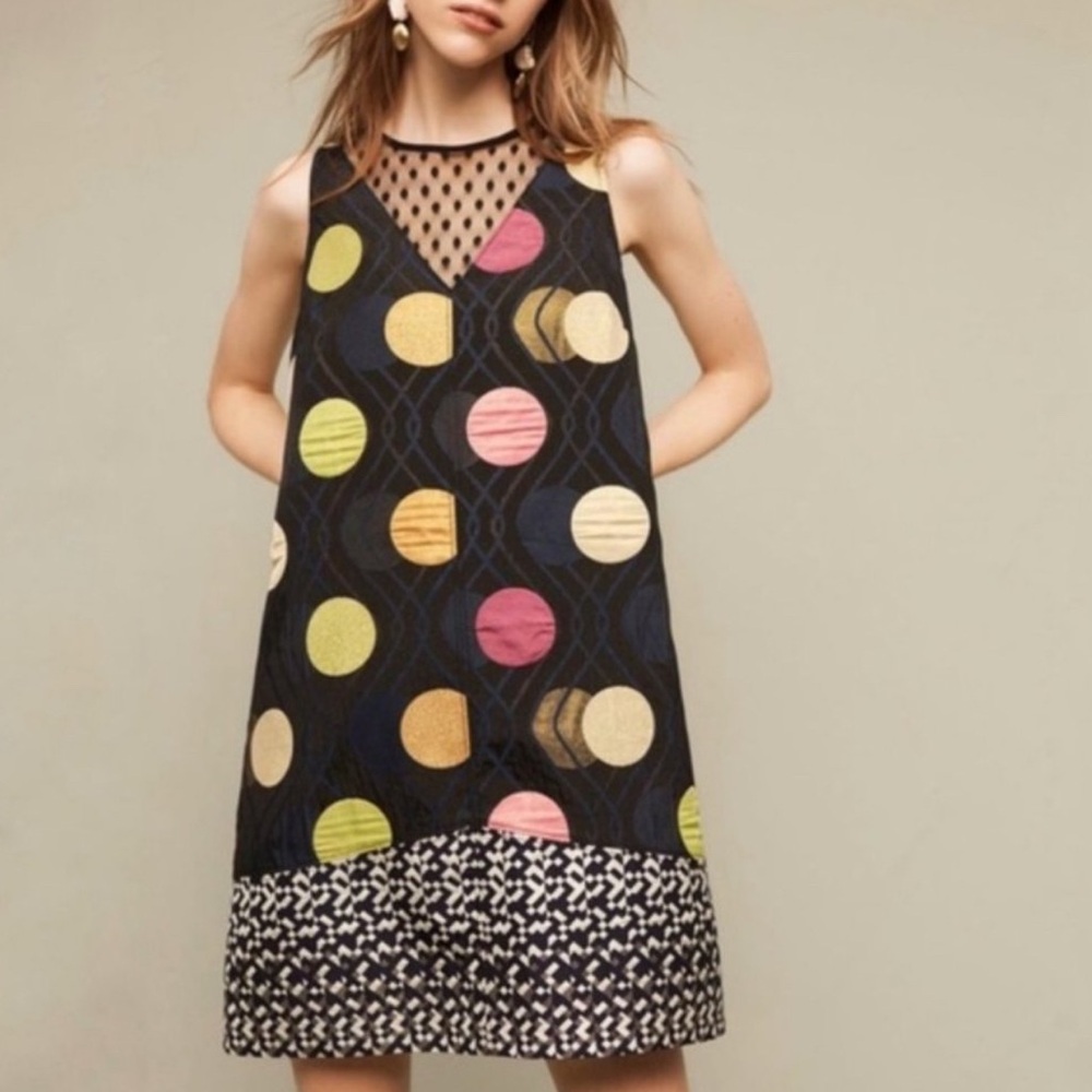 Anthropologie Multicolor Polka Dot Dress